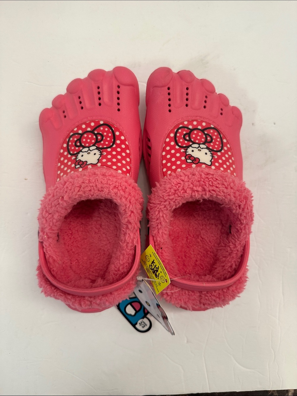 Hello Kitty Pink Fuzzy Toe Shoes / Slides Size 2/3